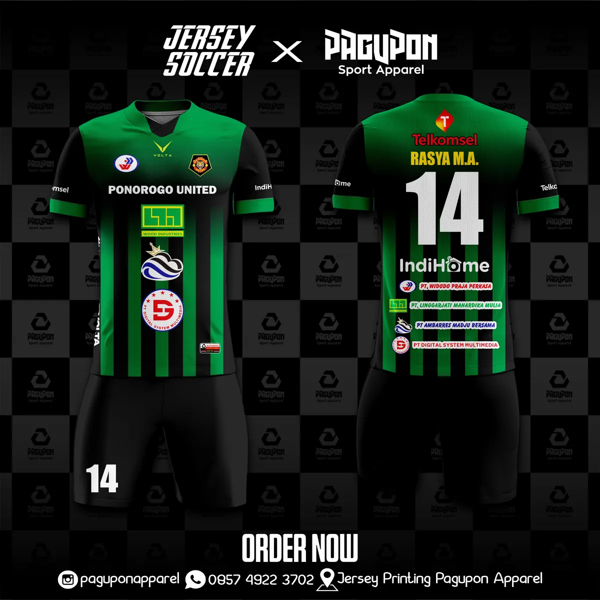 Contoh jersey custom Pagupon Apparel untuk artikel Cara Menata Logo Sponsor di Jersey agar Rapi dan Sponsor Senang
