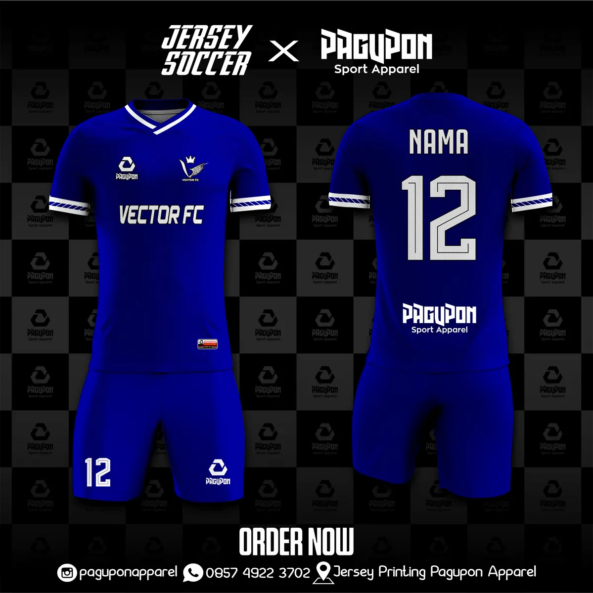 Contoh jersey custom Pagupon Apparel untuk artikel Nama dan Nomor Punggung Jersey: Hal Kecil yang Sering Bikin Cetak Ulang